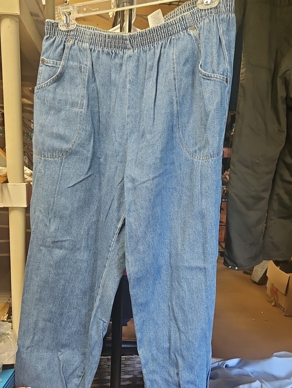 NW-1 Cabin Creek Women's Light Blue Elastic Waist Relaxed Jeans